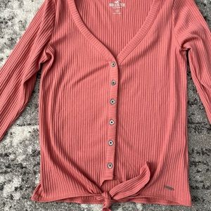 Hollister long sleeve twist tie shirt